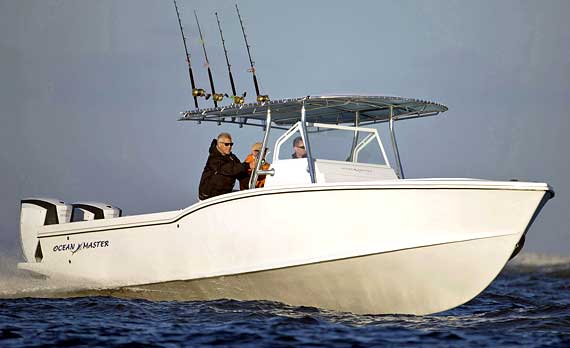 Ocean Master 336 Center Console Fishing boat is strong, nimble and buiilt semi-custom for each individual owner